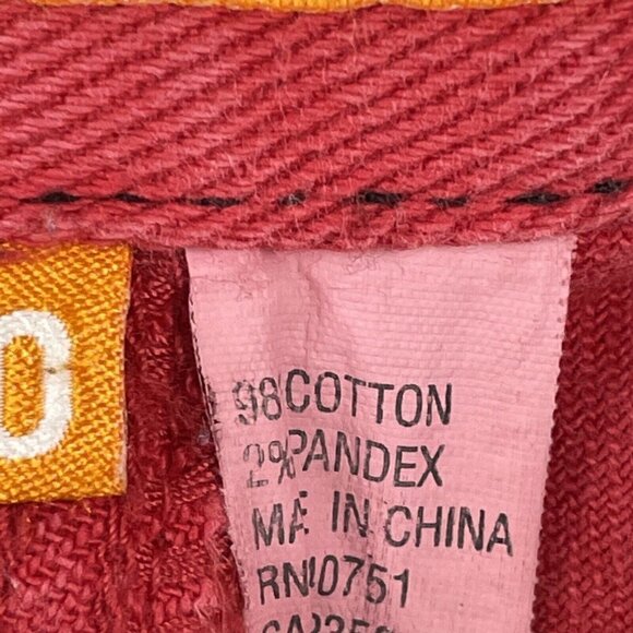 Enjoi Skateboading Sundays Slim Fit Pants Women’s 30 Cotton Stretch Red Denim - Picture 8 of 13